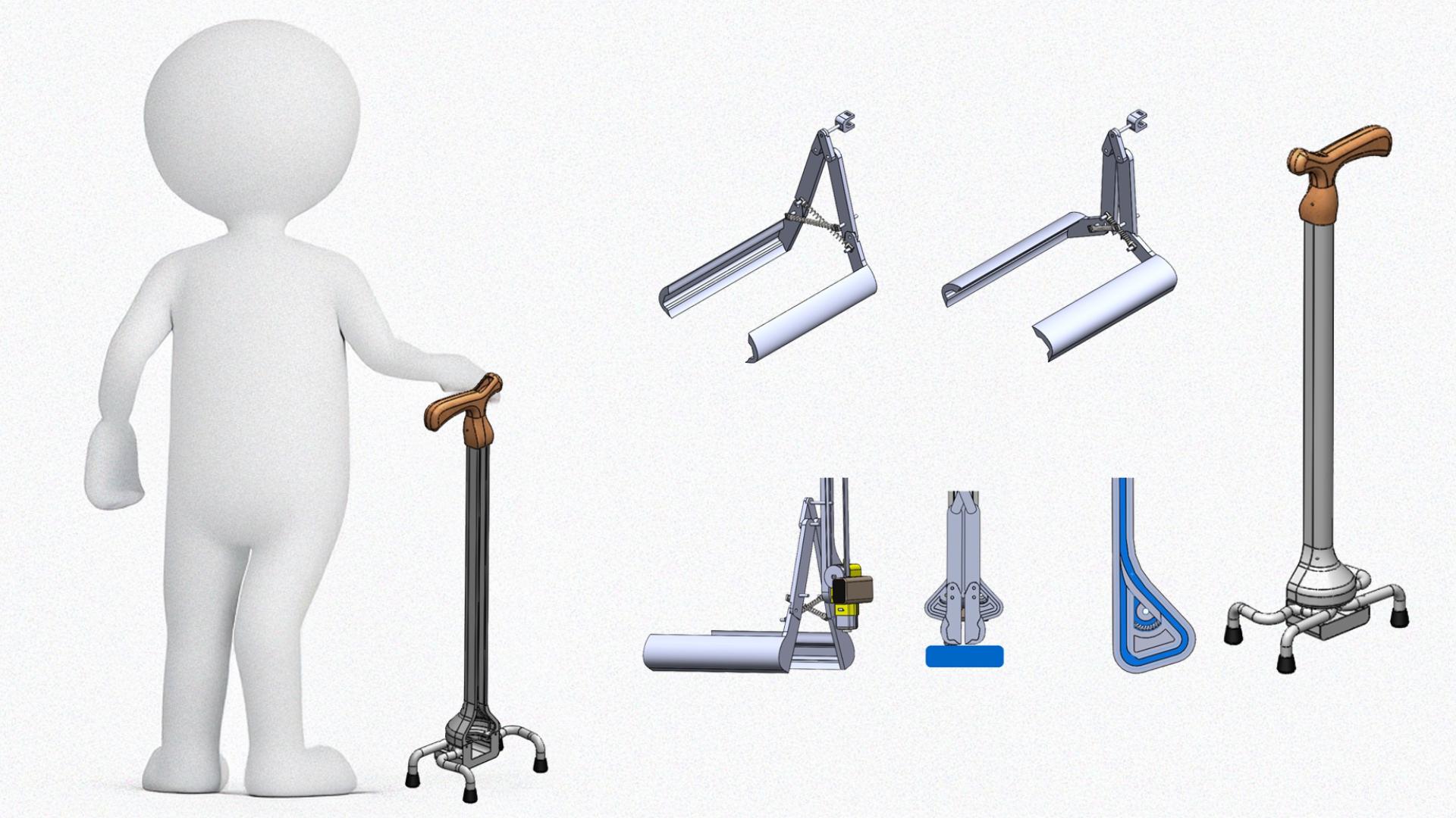 Crean bastón mecánico que favorece autonomía de adultos mayores